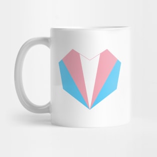 Trans Flag Geometric Heart Mug